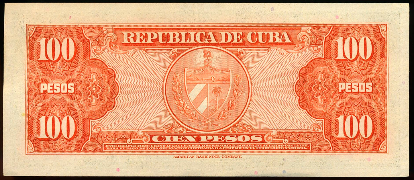 CUBA P.93a 1959 100 pesos UNC