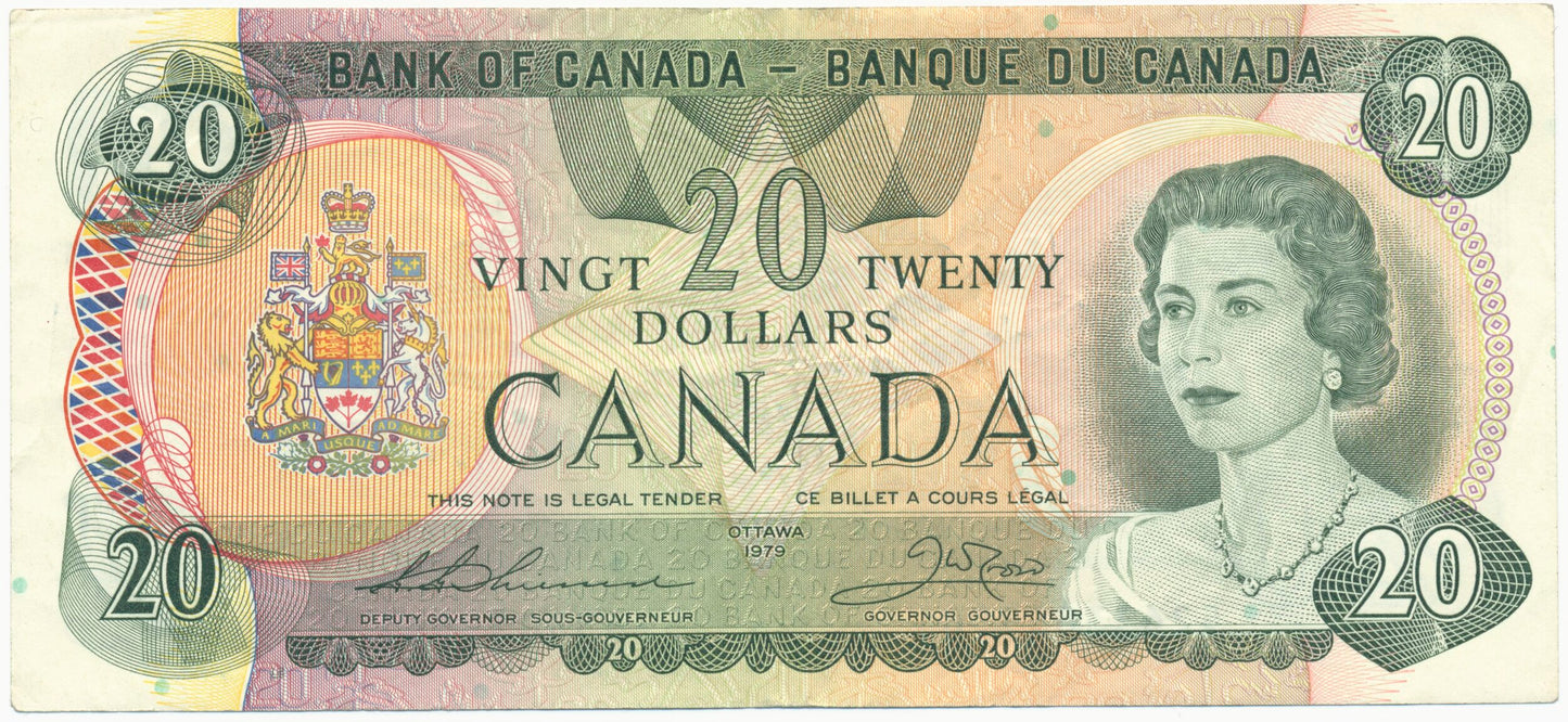 CANADA P.93c $20 1979 Thiessen, Crow EF