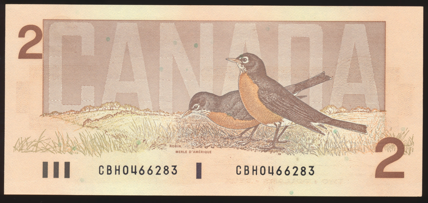 CANADA P.94b $2 1986 Thiessen, Crow UNC EGB