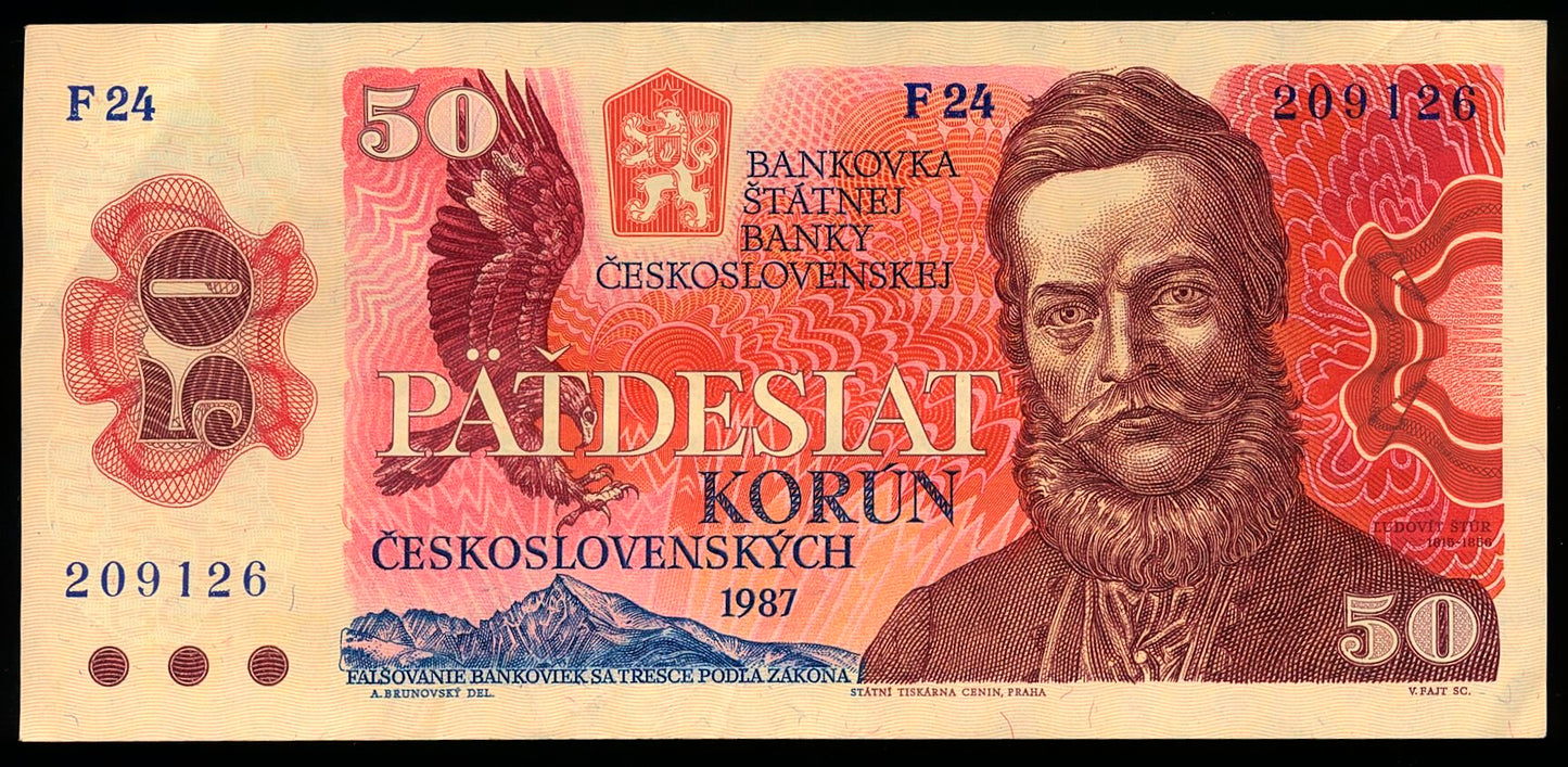 CZECHOSLOVAKIA P.96 1987 50 Korun GEF