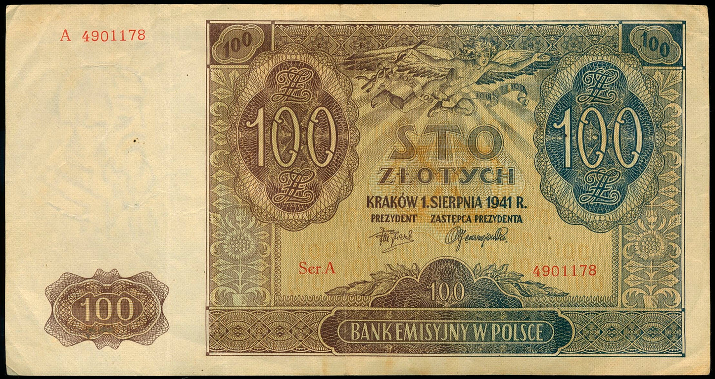 POLAND P.97 1941 100 Zlotych GEF