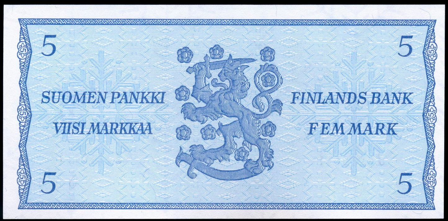 FINLAND P.99a 1963 5 Markkaa UNC Z