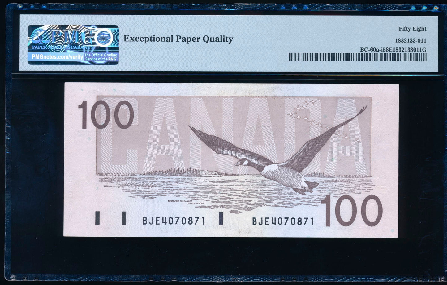 CANADA P.99a BC-60a-i $100 1988 Thiessen, Crow Choice AUNC 58 EPQ