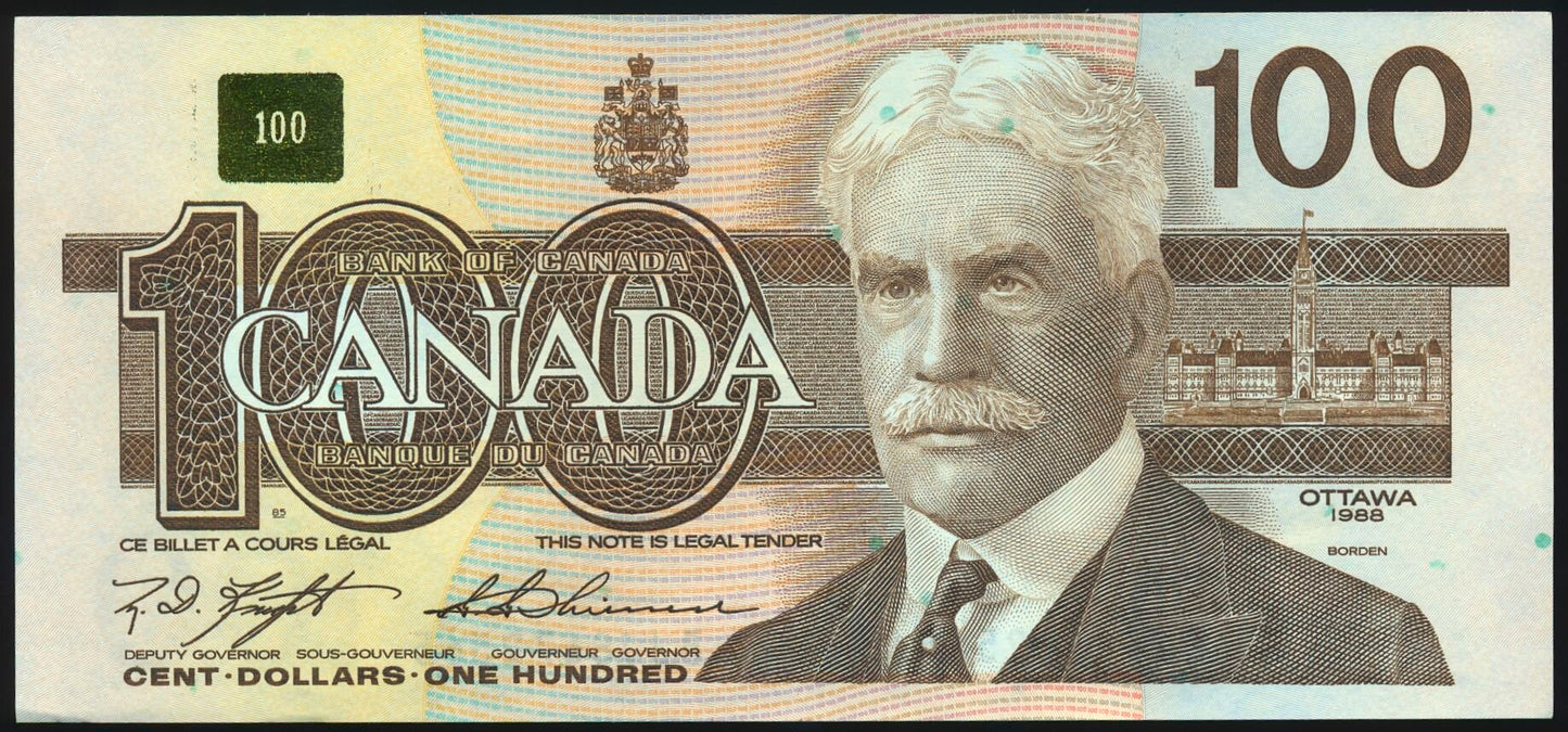 CANADA P.99c BC-60c $100 1988 Knight, Thiessen GEM UNC 66EPQ