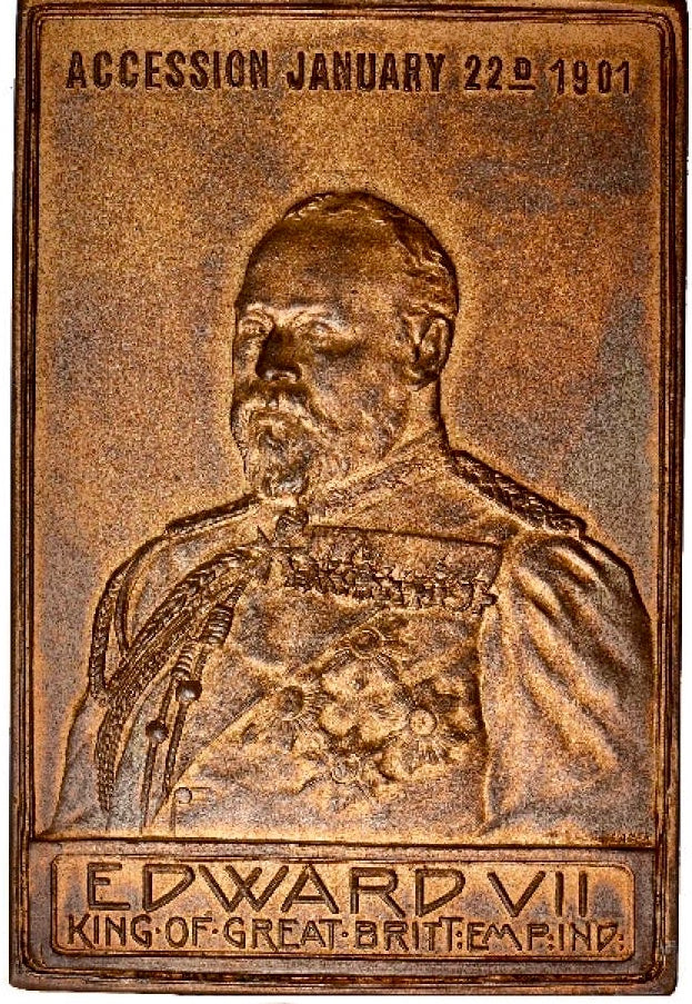 1901 Accession bronze uniface plaquette by Lauer (as BHM 3699) AUNC