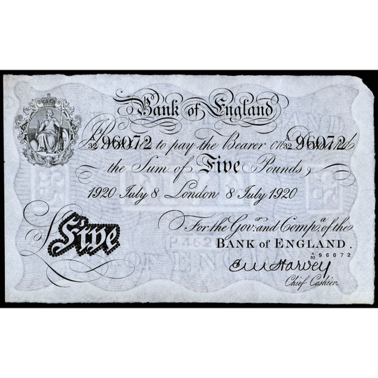P.312a B209a 1920 Bank of England Harvey £5 VF A32