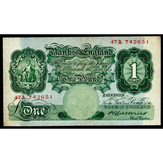 P.363b B226 1929-1934 Bank of England Catterns £1 VF 47A