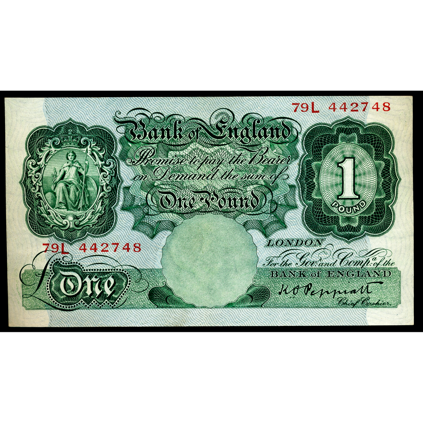 P.363c B238 1934-1939 Bank of England Peppiatt £1 Extremely Fine 79L