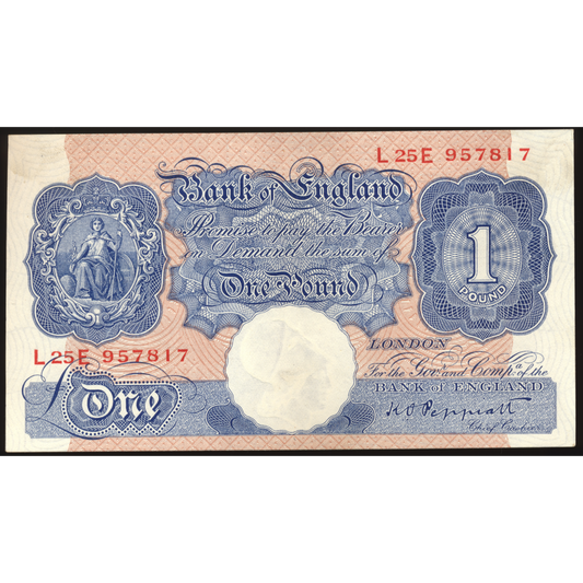 P.367a B249 1940-1948 Bank of England Peppiatt £1 EF L25E