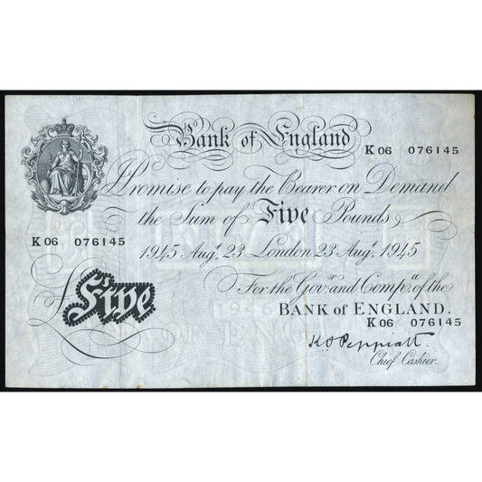 ENGLAND P.342 B255 1945 Peppiatt £5 EF K06