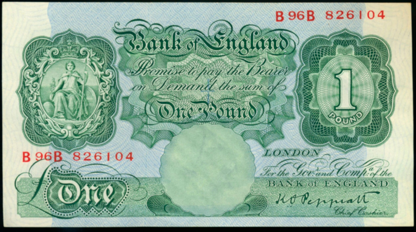 ENGLAND P.369a B260 1948-1949 Peppiatt £1 AUNC B96B
