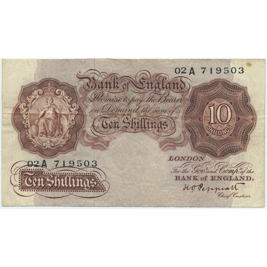 P.368a B263 1948-1949 Bank of England Peppiatt Replacement 10s Fine 02A