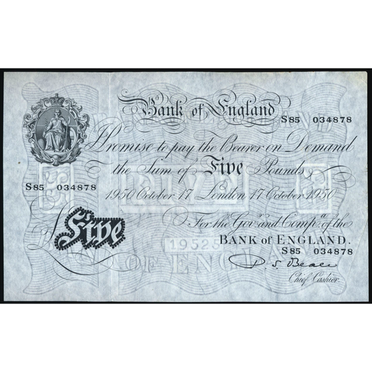 ENGLAND P.344 B270 1950 Beale £5 EF S85