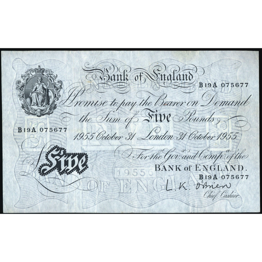 ENGLAND P.345 B276 1955 O'Brien £5 GEF B19A