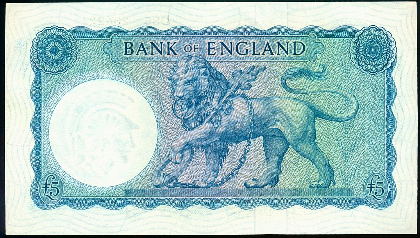 ENGLAND P.371 B277 O'Brien £5 AUNC D85