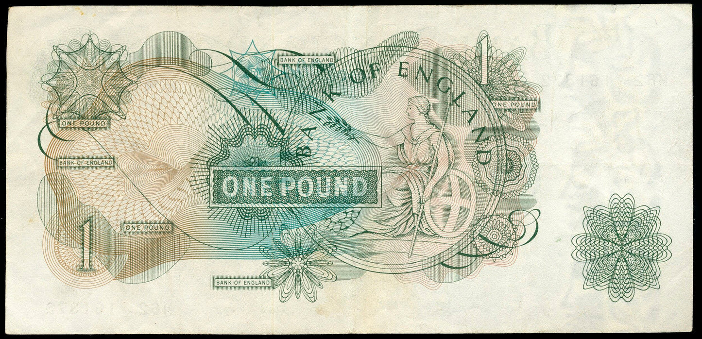 P.374a B285 1860-1961 Bank of England Replacement O'Brien £1 VF M62