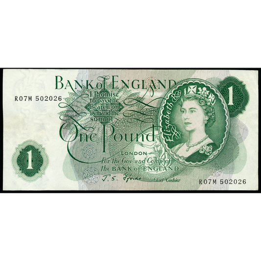 P.373e B306 1966-1970 Bank of England Replacement Fforde £1 AEF R07M