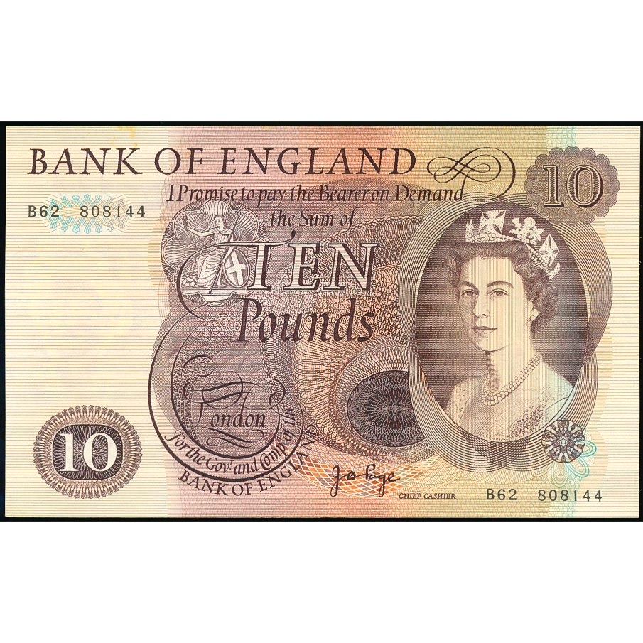 P.376c B326 1970-1975 Bank of England Page £10 AUNC B62