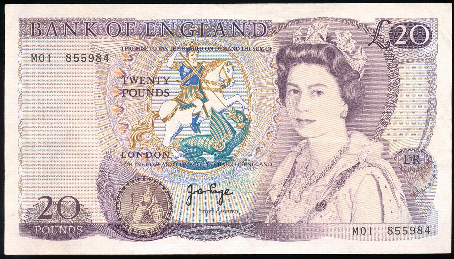 P.380b B329 (1970-1980) Bank of England Page Replacement first run £20 M01 NEF