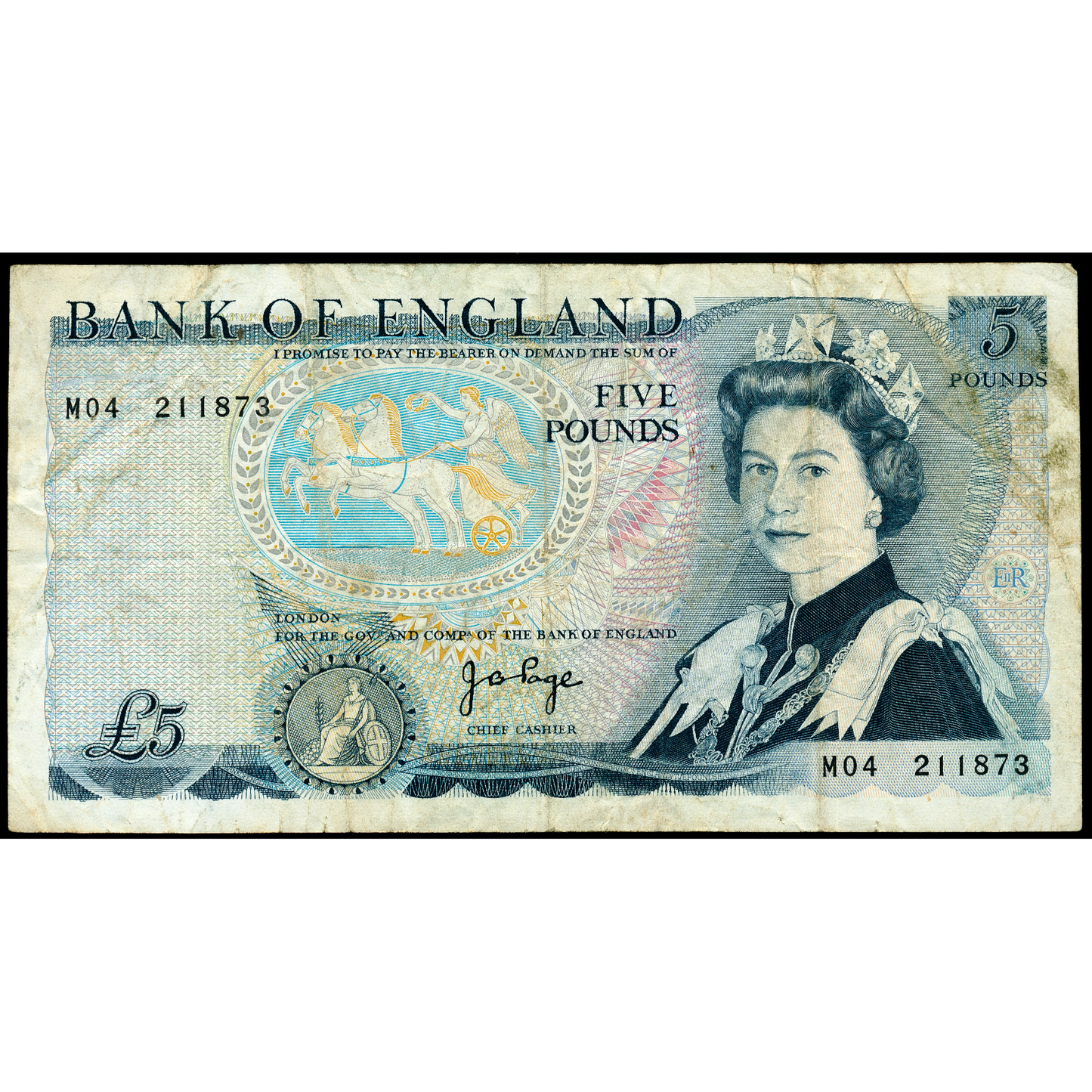 P.378a B333 1971-1972 Bank of England Replacement Page £5 Fine M04
