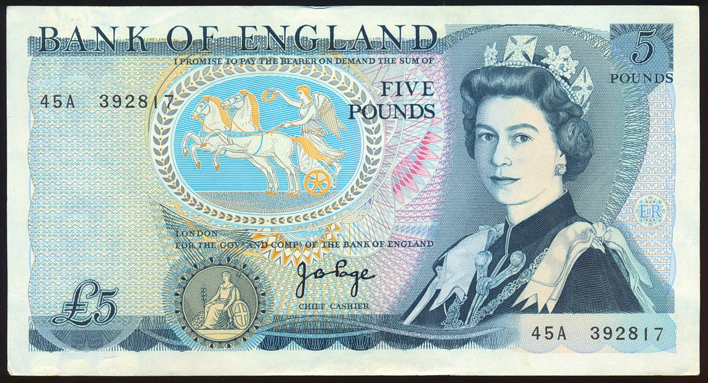 ENGLAND P.378b B334 1973-1980 Page £5 GEF First series 45A