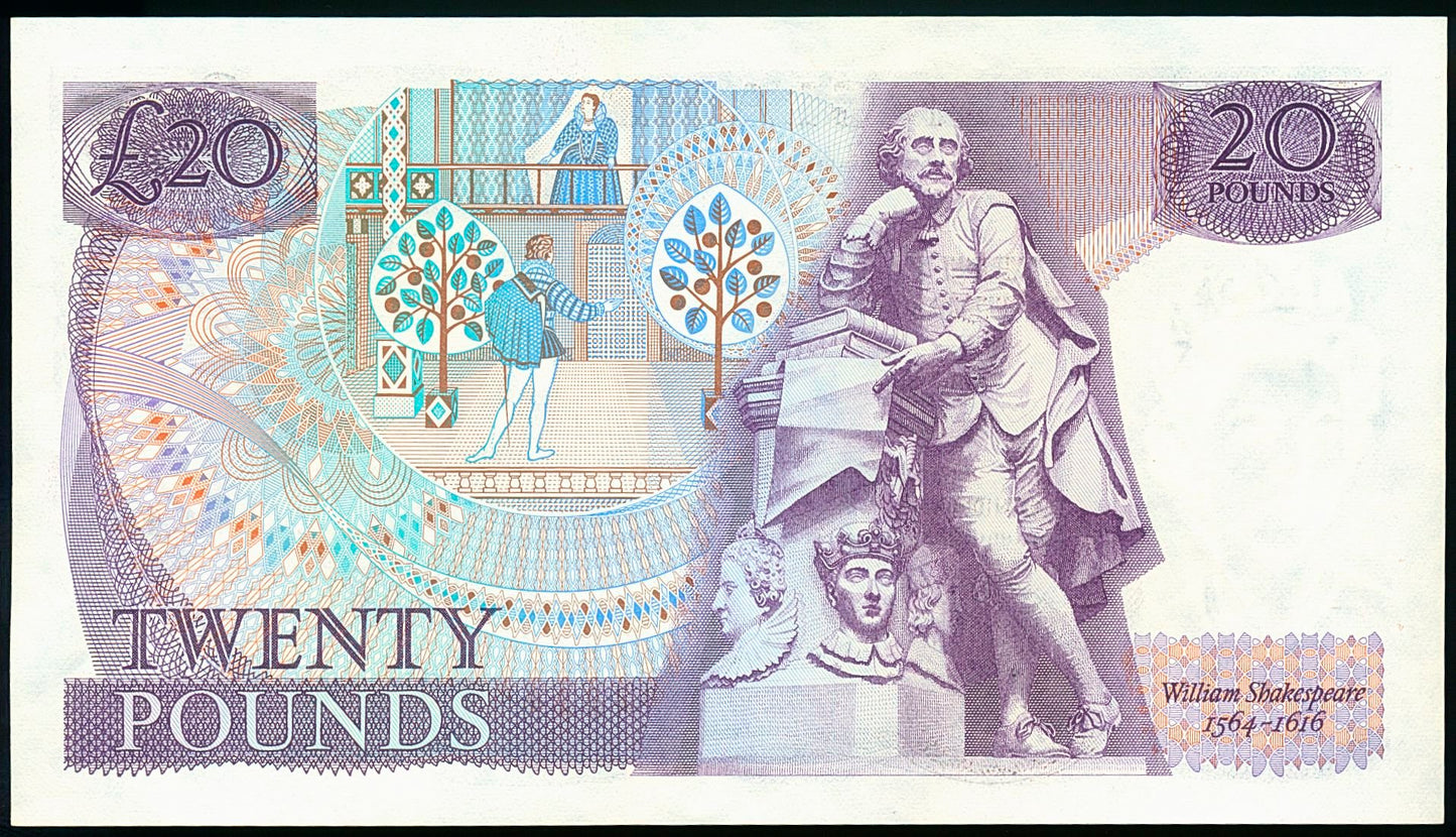 ENGLAND P.380c B350 1981-1984 Somerset £20 First series E42 CHOICE UNC 64 EPQ