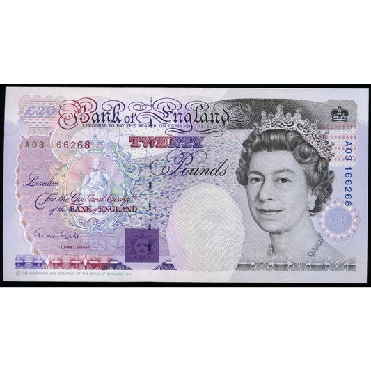 P.384a B358 1990-1991 Bank of England Gill First series £20 GEF A03
