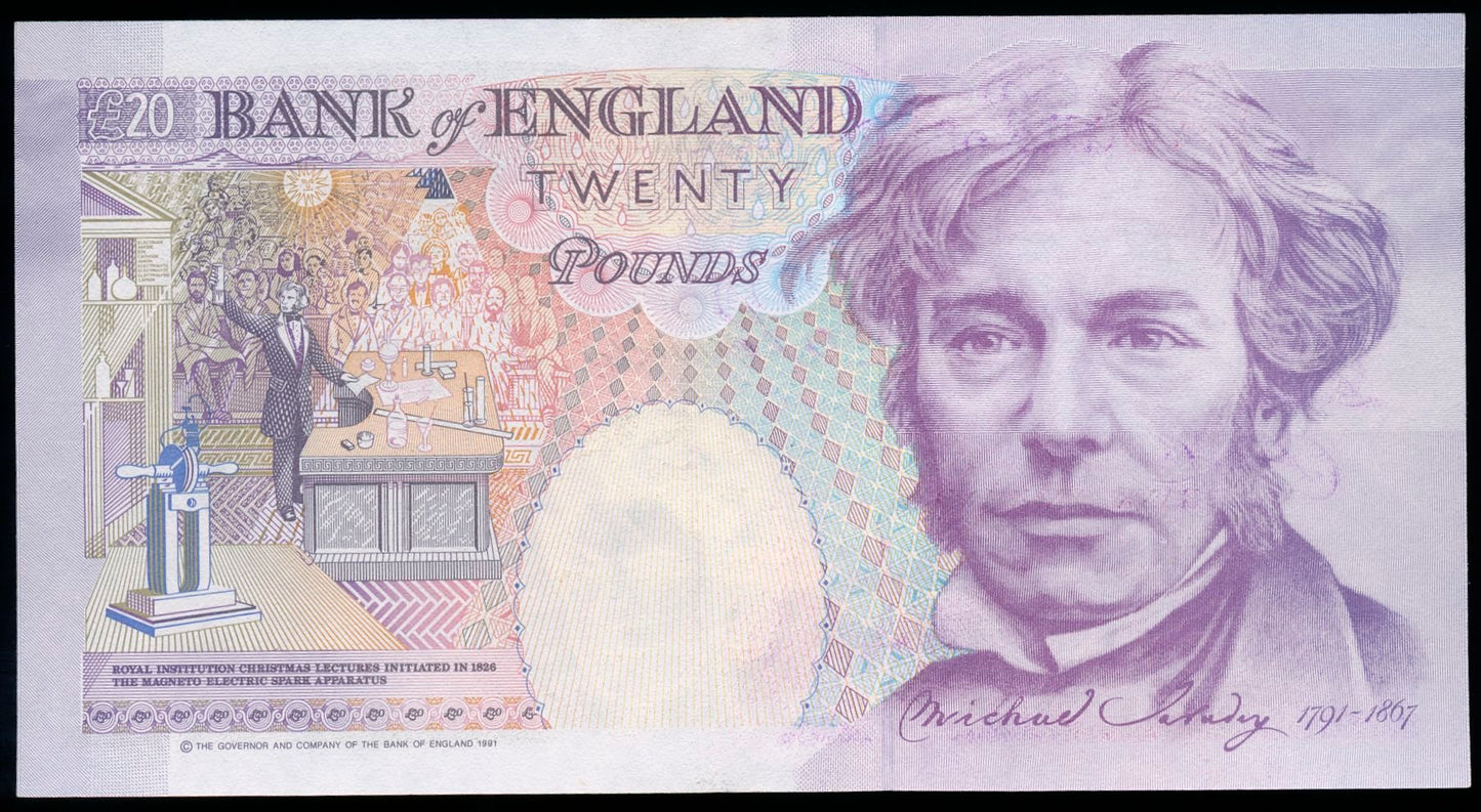ENGLAND P.384a B358 1990-1991 Gill First series £20 GEF A03