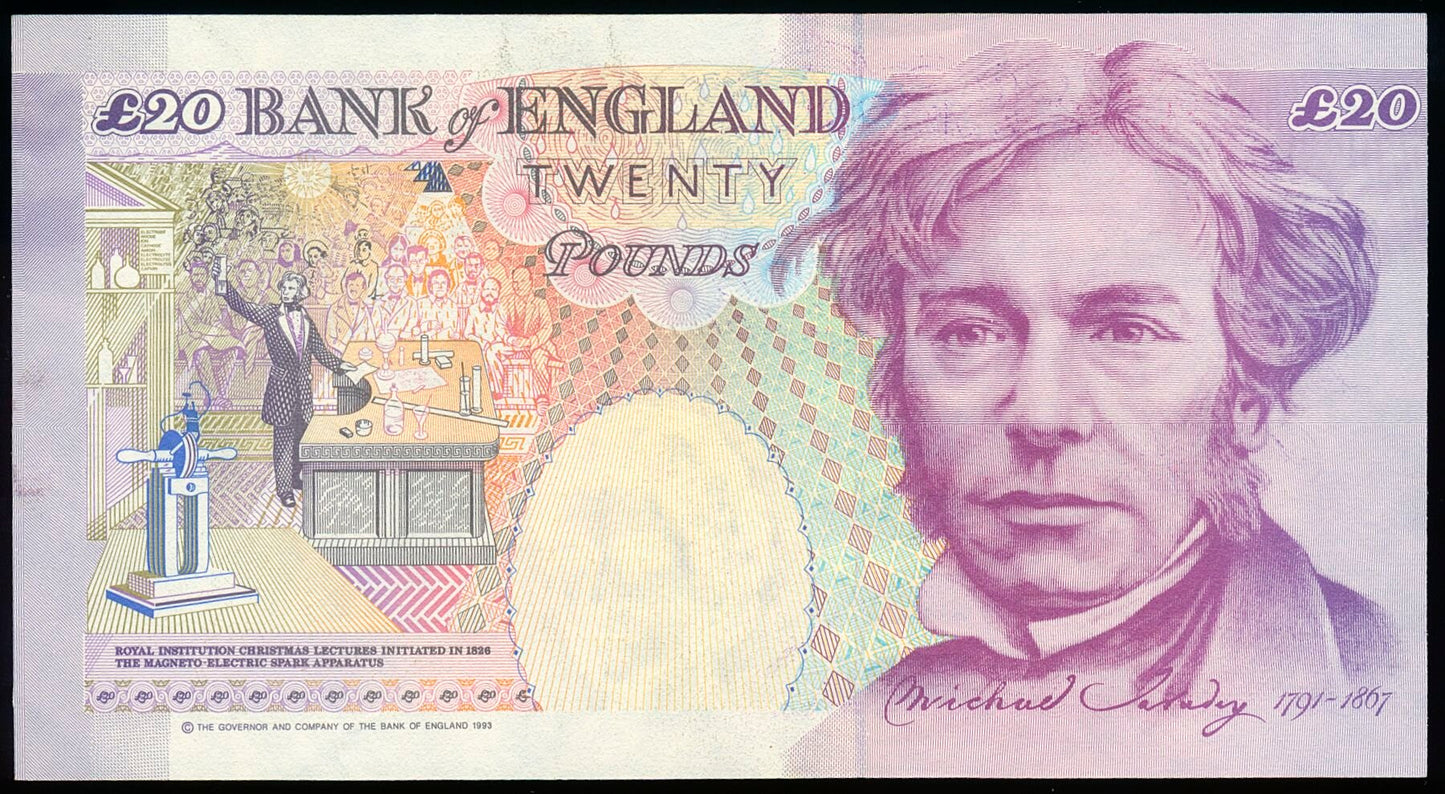 P.387a B374 1991-1993 Bank of England Kentfield First series £20 GEF X35