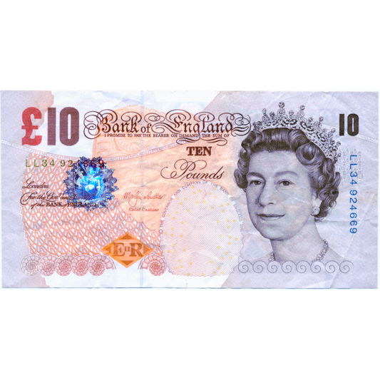 P.389a B389 2000 Bank of England Lowther Replacement £10 VF LL34