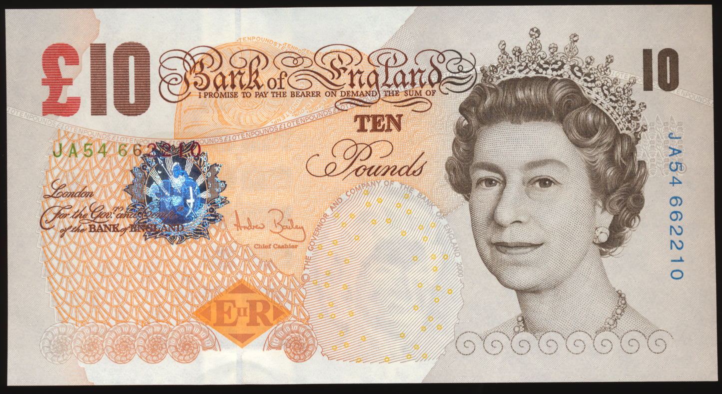 P.389c B400 2004 Bank of England Bailey £10 AUNC JA54