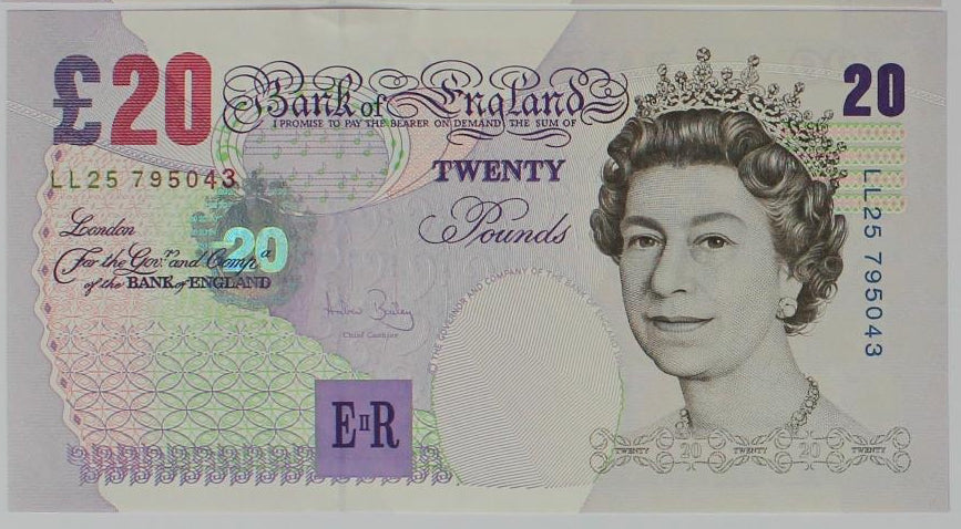 P.390b B403 2004 Bank of England Bailey Replacement £20 GEF LL25