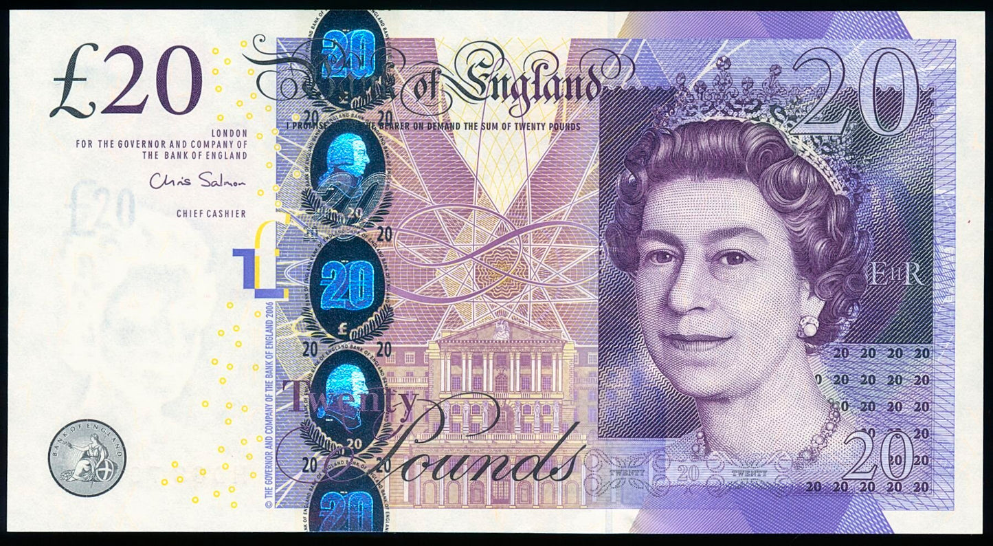 ENGLAND P.392b B409 2012 Salmon £20 AUNC HD68