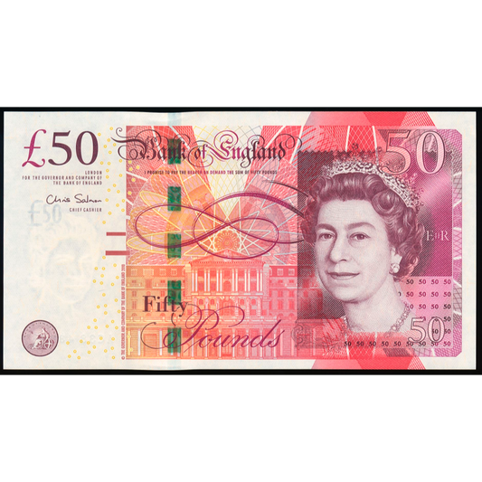 P.393a B410 2011-2015 Bank of England Salmon £50 UNC AC38