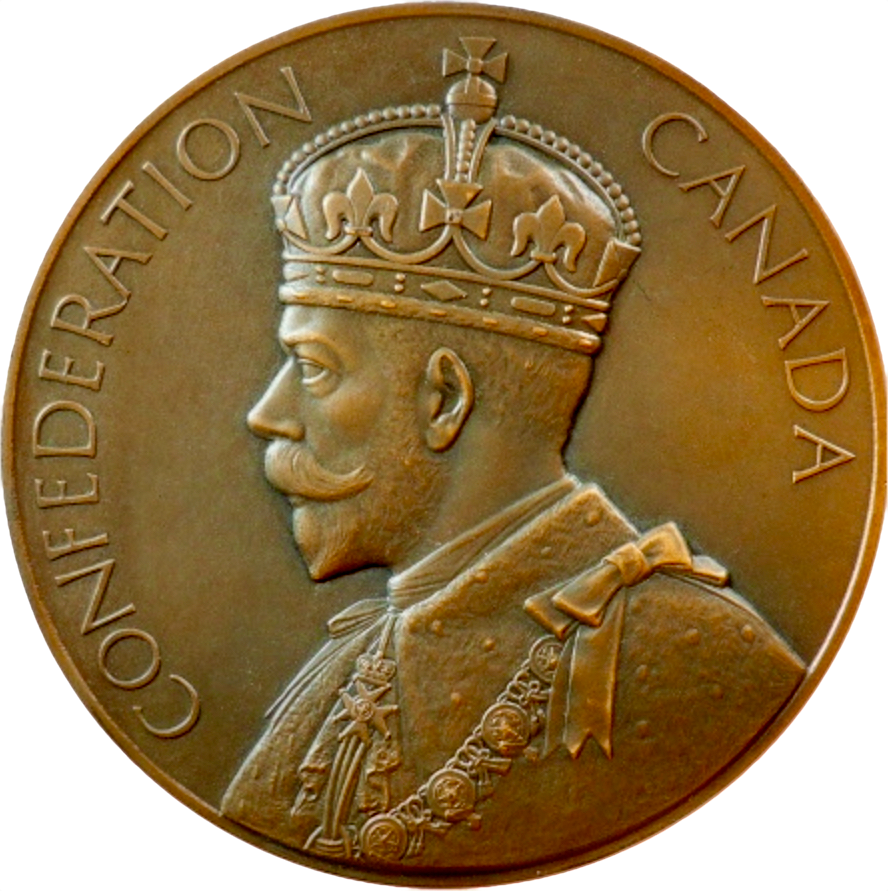 1927 CANADA Diamond Jubilee of the confederation of Canada 76mm bronze medal BHM 4214