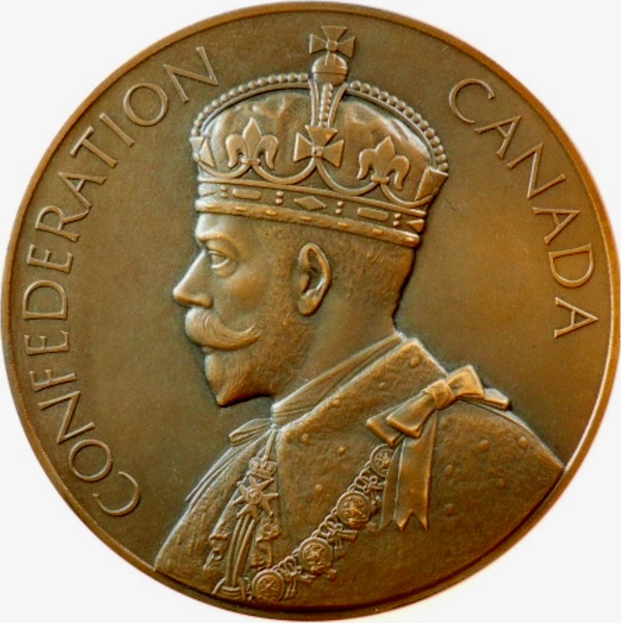 1927 CANADA Diamond Jubilee of the confederation of Canada 76mm bronze medal BHM 4214