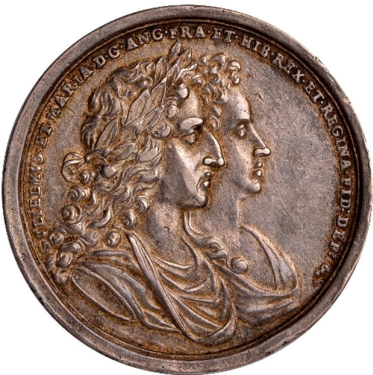 1689 Coronation silver medal E311b EF