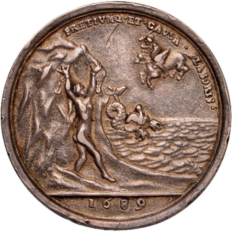 1689 Coronation silver medal E311b EF