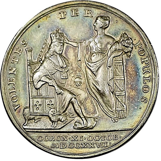 1727 Coronation silver medal E510 MI479/4 EF