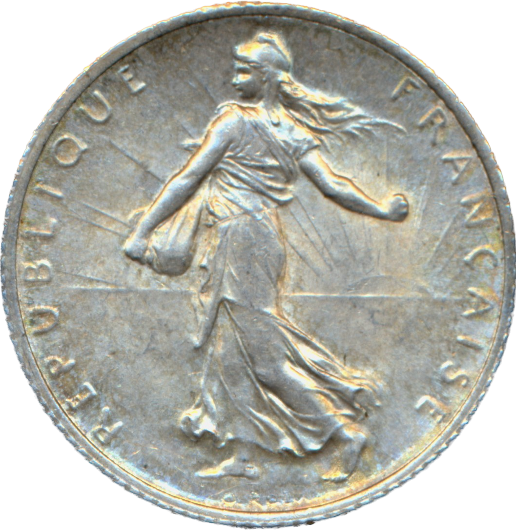 France KM844.1 1916 Silver Franc AUNC