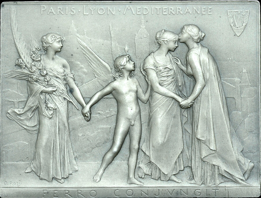 1901 FRANCE New Gare de Lyon in Paris sliver plaque by L.-O. Roty BDM V, 239 EF