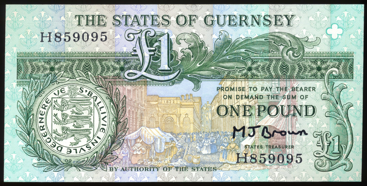 GU35b The States of Guernsey 1980-1991 £1 UNC H