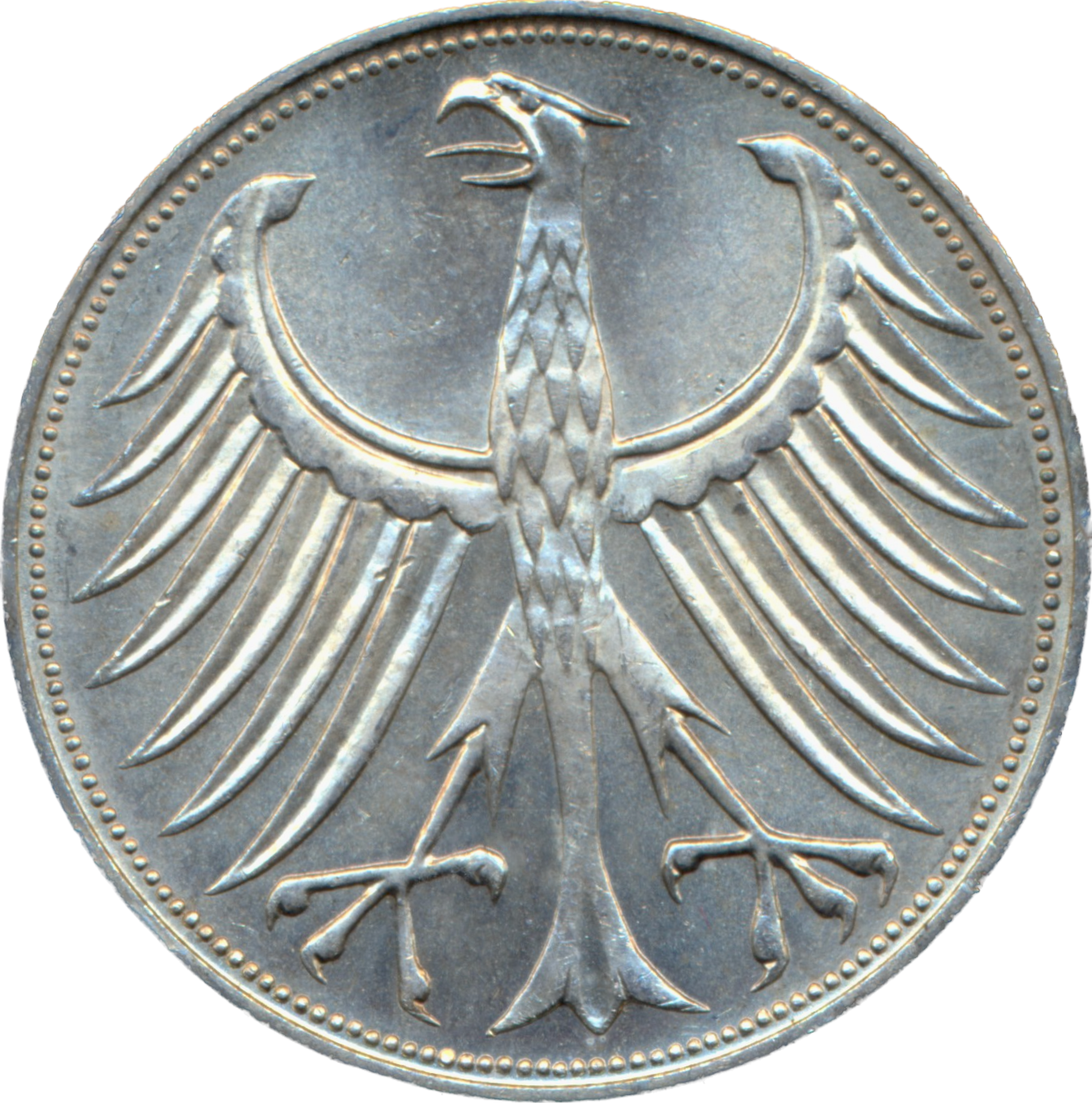 Germany KM112.1 1967 Silver 5 Marks UNC