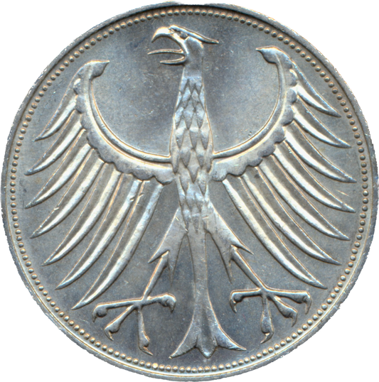 Germany KM112.1 1967 Silver 5 Marks UNC