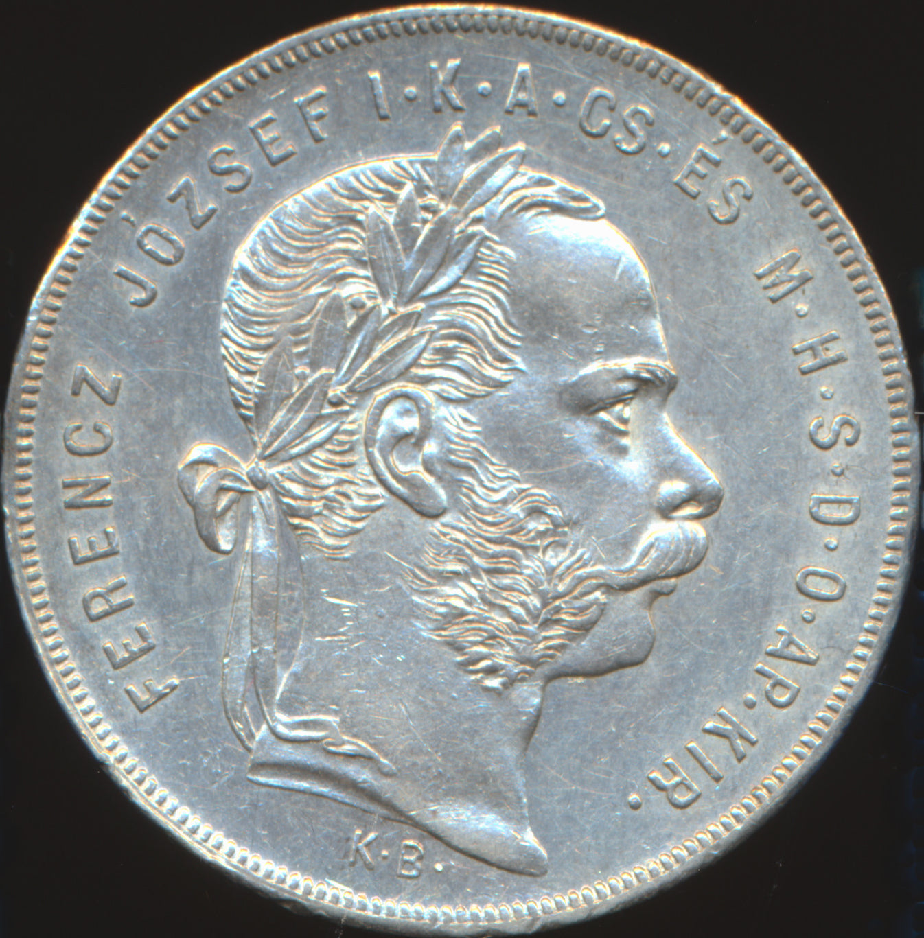 Hungary KM453.1 1879 Silver 1 Forint AUNC