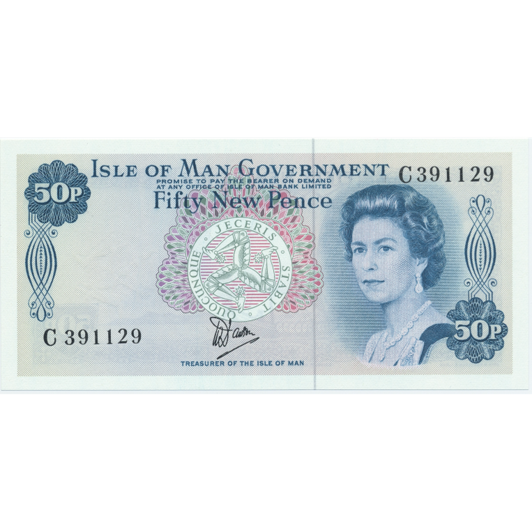 ISLE OF MAN P.28d IM24 1972-1979 50p UNC C