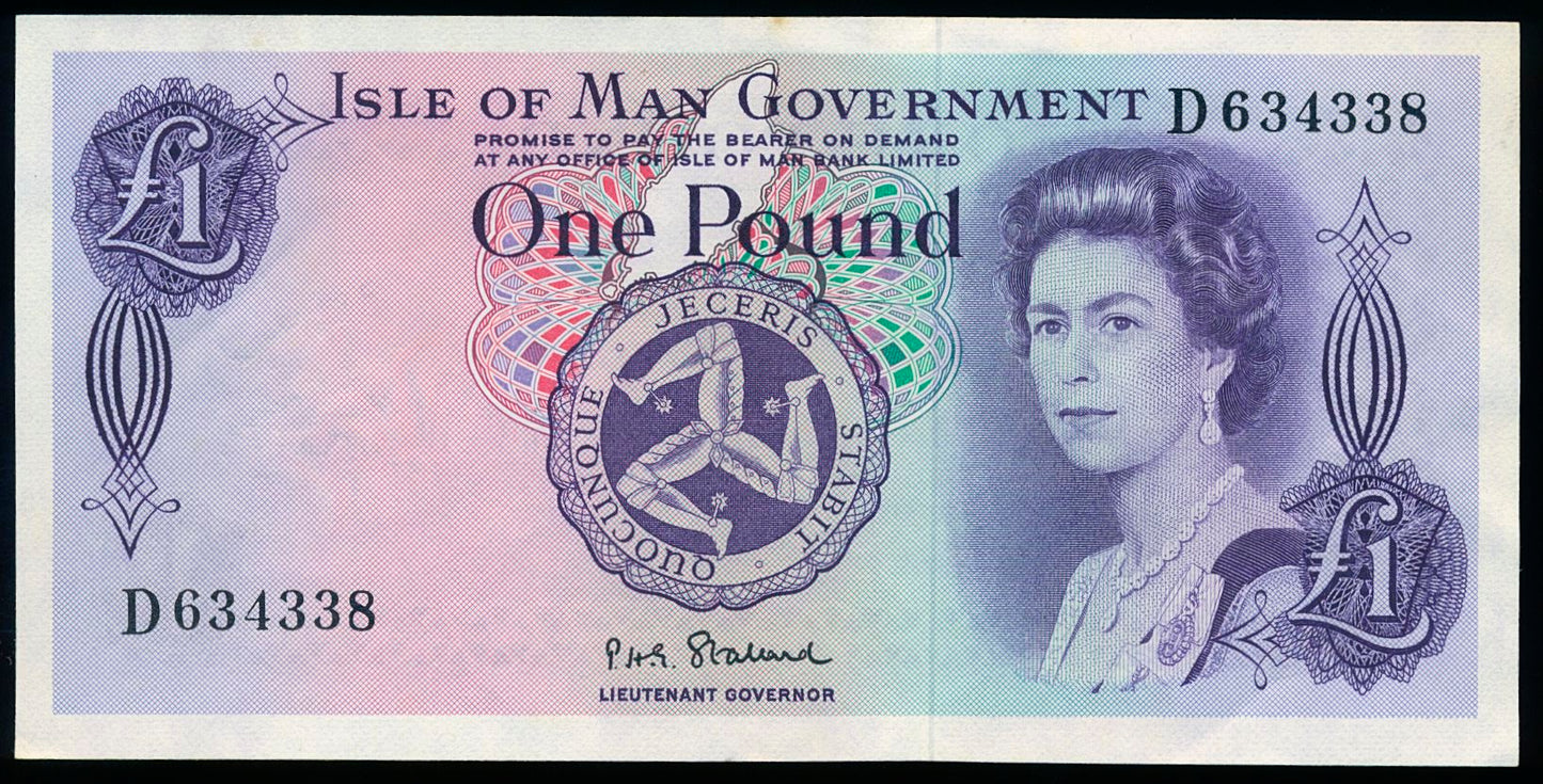 IM32a Isle of Man Government 1972-1979 £1 EF D