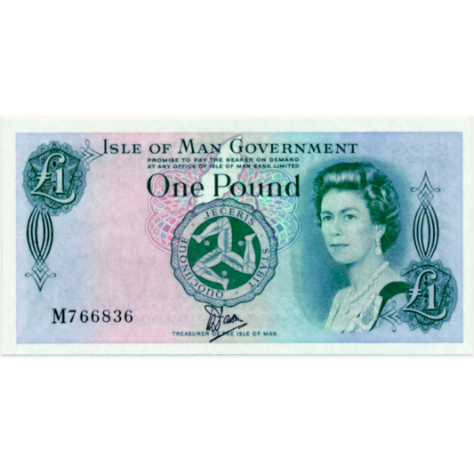 IM34 Isle of Man Government 1983-1990 £1 AUNC M