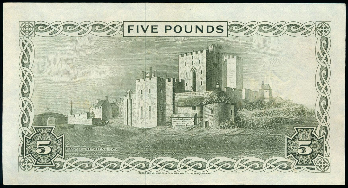 ISLE OF MAN P.30b IM42b 1972-1979 £5 AUNC 50 EPQ