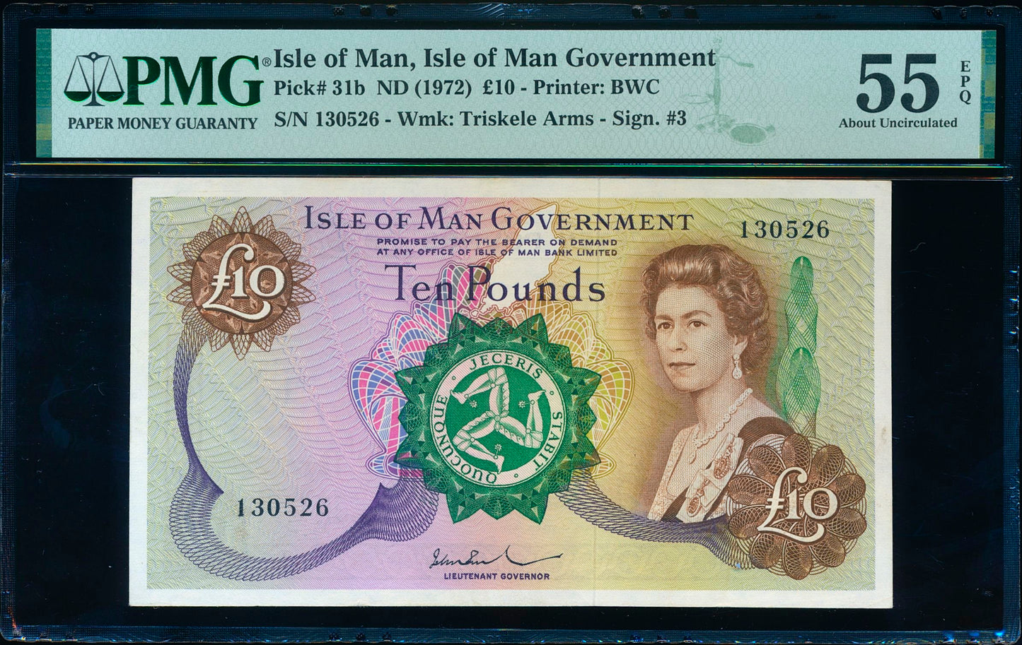 ISLE OF MAN P.31b IM51b 1972-1979 £10 55EPQ AUNC